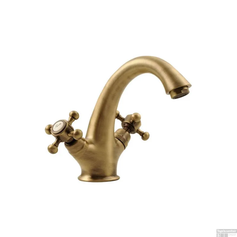 Wastafelmengkraan Sapho Antea 2-knop Uitloop 12 cm Brons (incl. clickwaste) Koop Vandaag