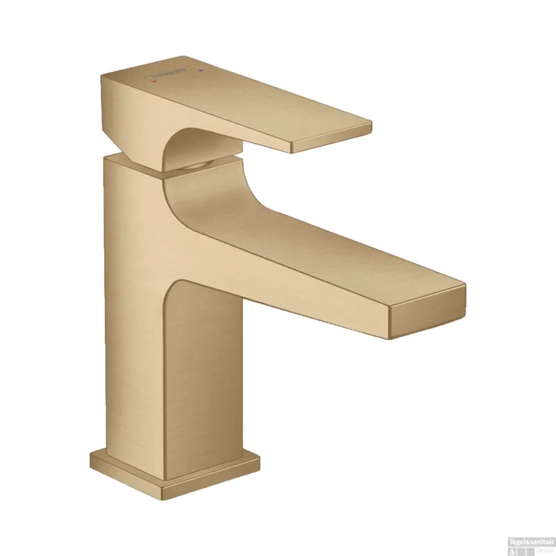 Fonteinkraan Metropol HansGrohe Eengreeps 100 met Rechte Greep en Push-Open Afvoer Brushed Bronze Lage Kosten