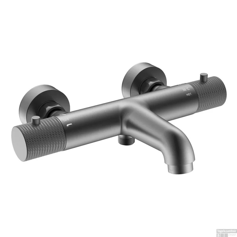 Badmengkraan Thermostatisch BWS Ridged Hartafstand 15 cm Gunmetal Weekendaanbieding