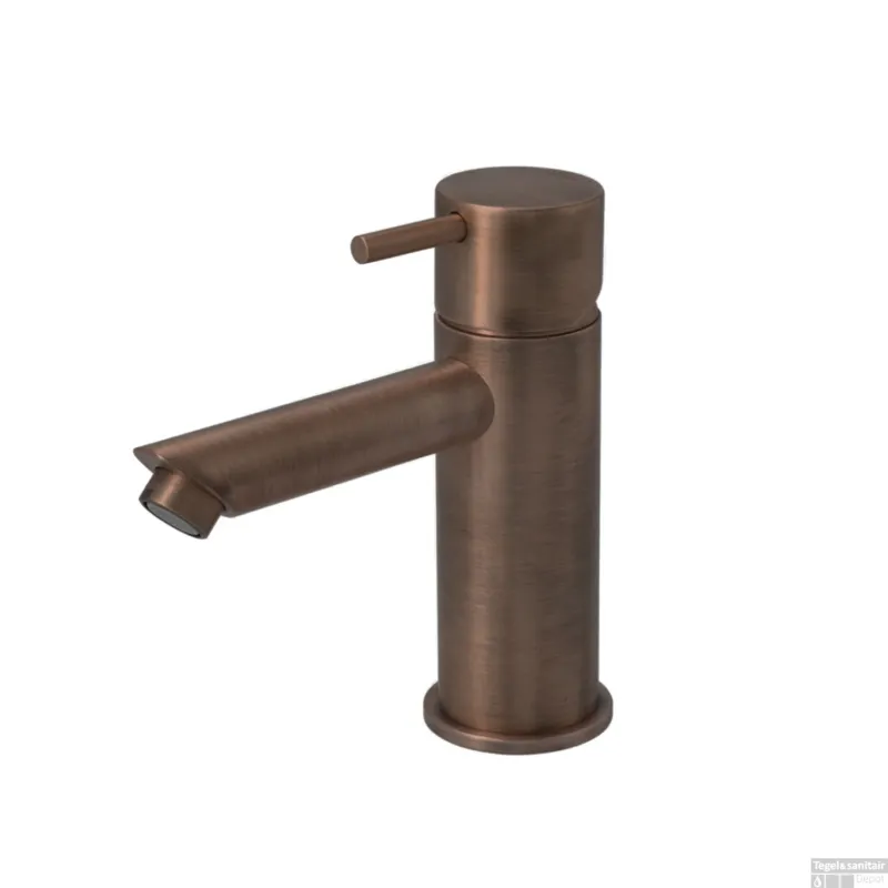 Wastafelmengkraan Hotbath Cobber 1-hendel Recht 14.3 cm Geborsteld Koper PVD Fabrieksprijs
