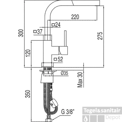 Aanbieding Cuadro Tres keukenkraan 106437