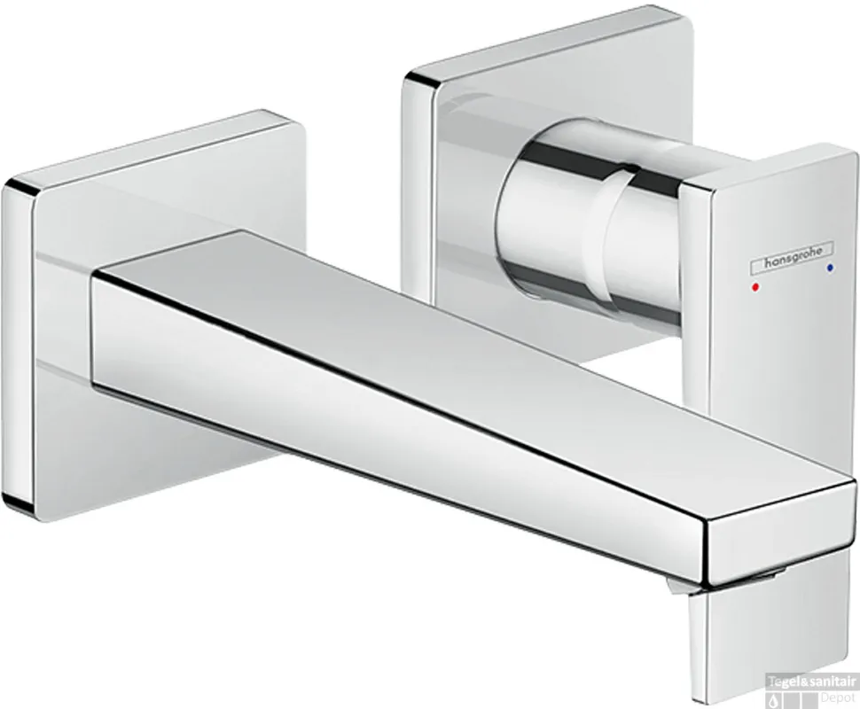 Hansgrohe Metropol ééngreeps wastafelmengkraan afbouwdeel met voorsprong 165 mm en PushOpen afvoerplug, chroom Betaalbaar