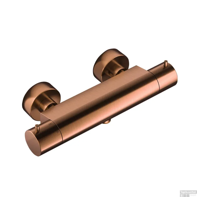 Douchethermostaat Hotbath Cobber Onderaansluiting 2-knop Geborsteld Koper Living Colours Flitsaanbieding