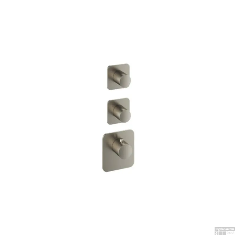 Thermostaat Hotbath Gal High Flow met 2 Stopkranen Geborsteld Nikkel PVD Must-Have