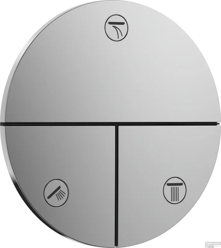Hansgrohe ShowerSelect Comfort S stopkraan inbouw voor 3 functies, chroom Op = Op