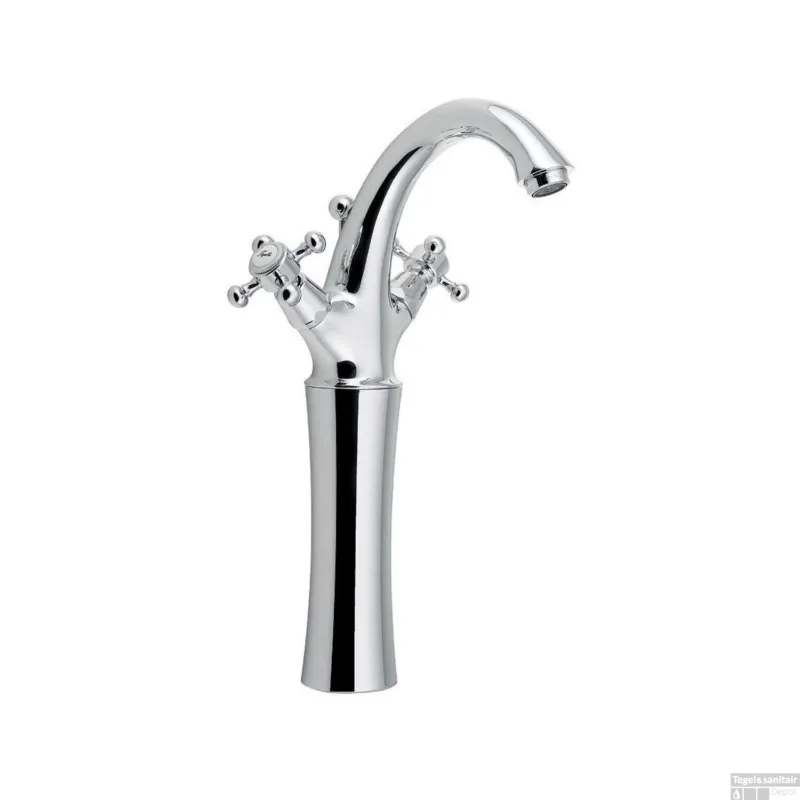 Bestseller Wastafelmengkraan Sapho Antea 2-knop Gebogen Hoog 30 cm Chroom (incl. pop-up waste)