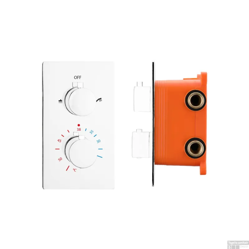 Lage Kosten Douchekraan Inbouw Best Design White Thermostaatkraan 2-weg Mat Wit (incl. inbouwdeel)
