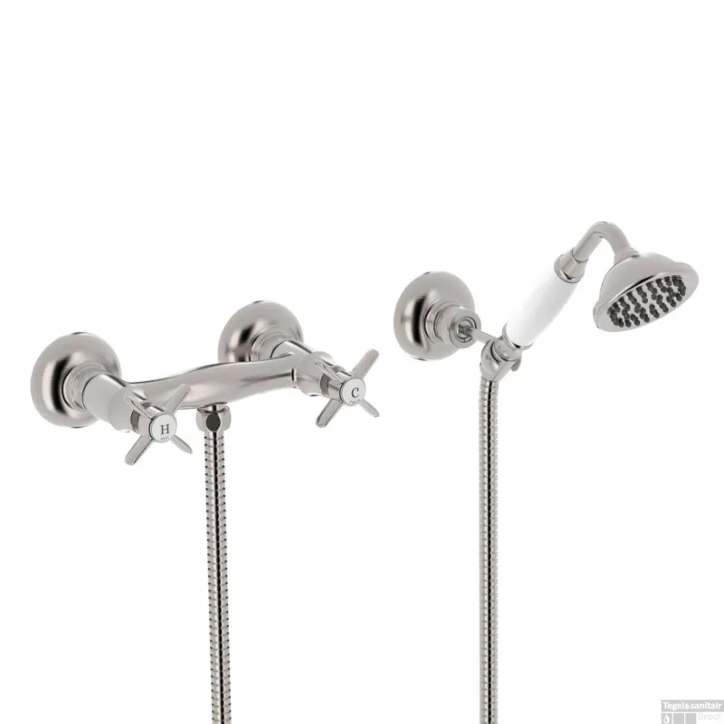 Douchemengkraan Tres Clasic 2 Kruisgreep Incl Handdouche en Doucheslang RVS Shop Nu