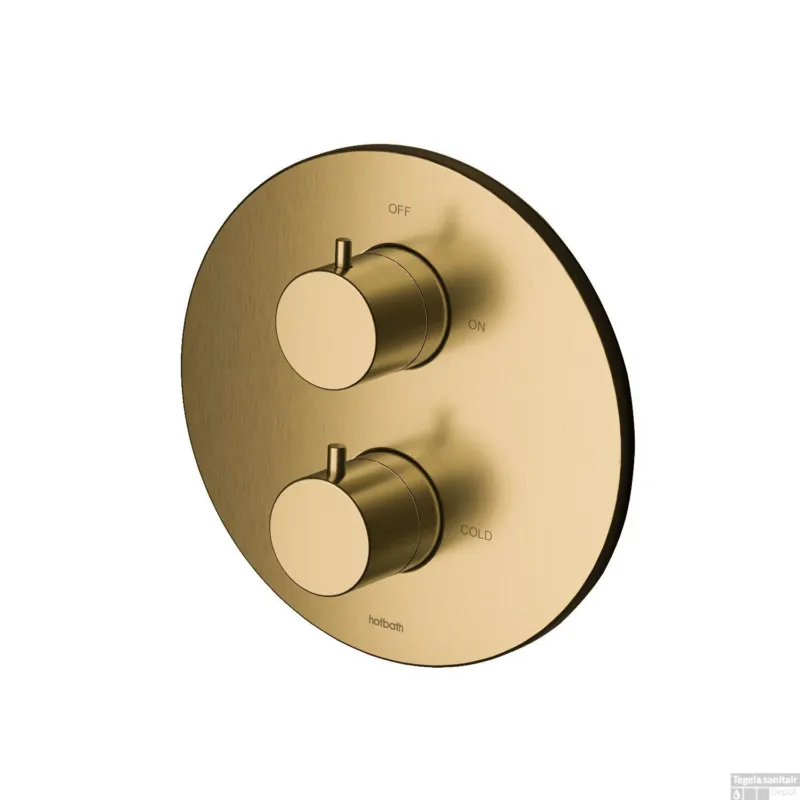 Douchethermostaat Hotbath Cobber Inbouw 2-weg Geborsteld Messing (excl. inbouwdeel) Living Colours Beperkte Voorraad