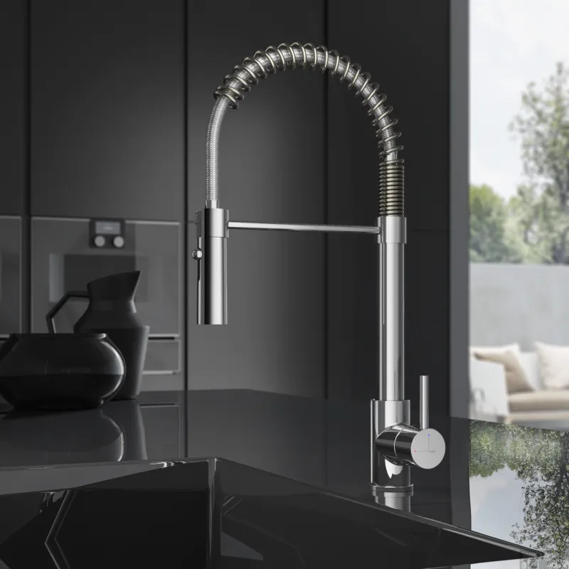 Keukenmengkraan Hotbath Fellow 49 cm Flexibele Uitloop Chroom Speciale Aanbieding