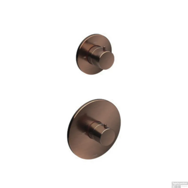 Speciale Aanbieding Douchethermostaat Hotbath Cobber Inbouw 1 Stopkraan Geborsteld Koper PVD (excl. inbouwdeel)