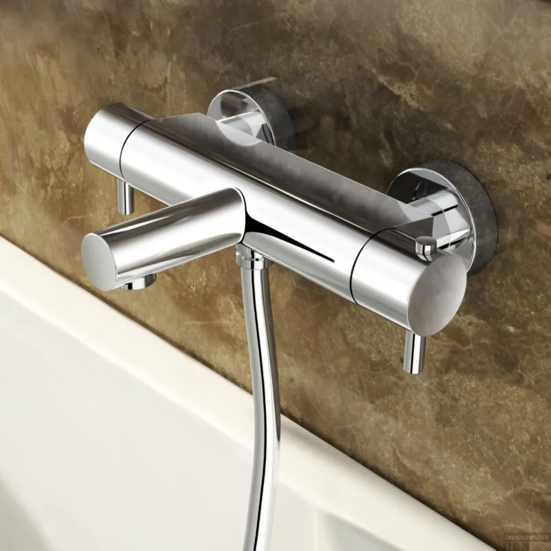 Badthermostaat Hotbath Buddy Opbouw 2-knop 26 cm Chroom Merkproduct