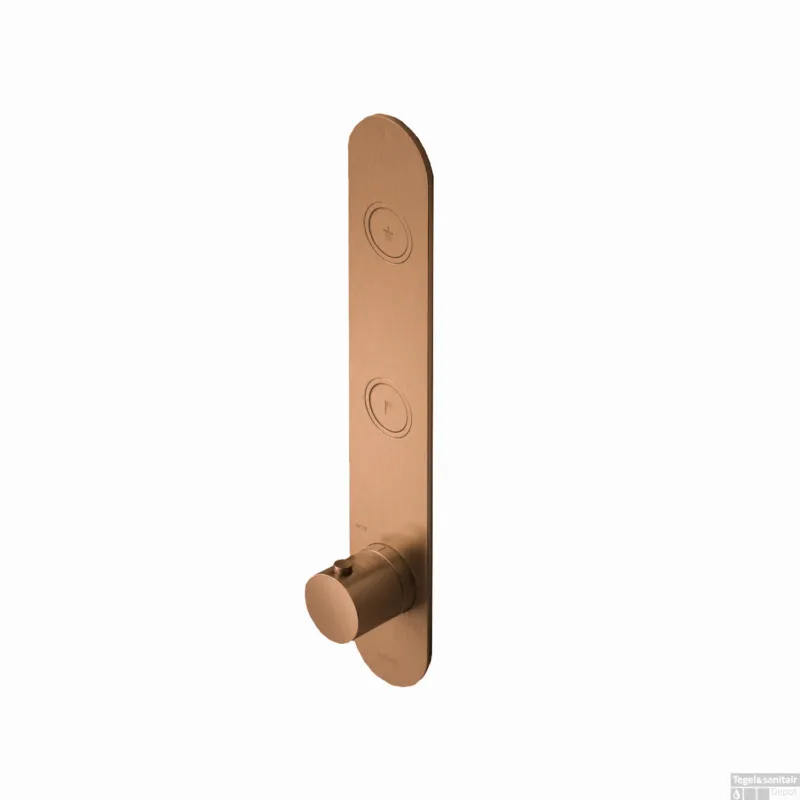 Direct Verzonden Douchethermostaat Hotbath Cobber Inbouw 2 Pushbuttons Geborsteld Koper (excl. inbouwdeel) Living Colours