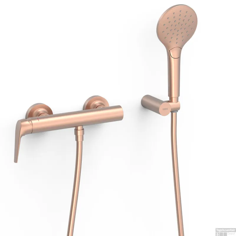 Douchekraan Inclusief Douchekop Tres Fuji Mat Rose Gold Korting
