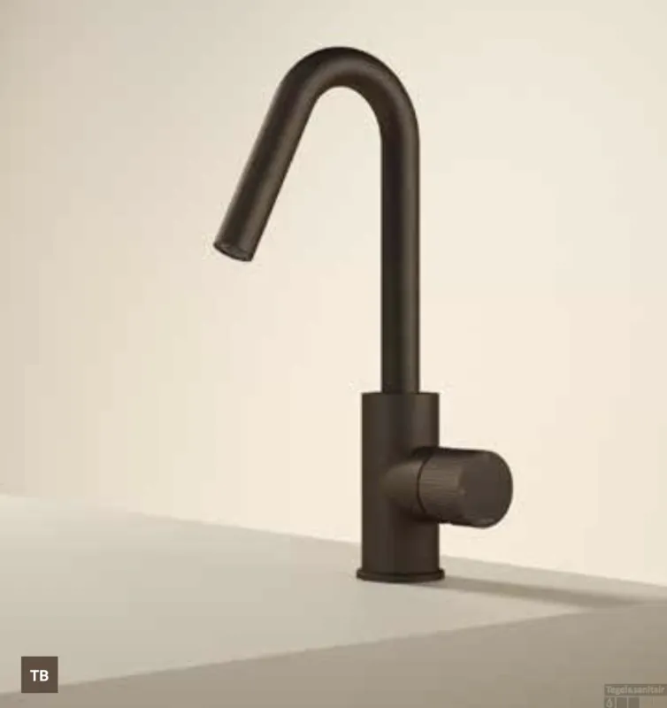 Gecertificeerd Wastafelmengkraan Hotbath Guy Diamond Met Draaibare Uitloop Tuscan Bronze