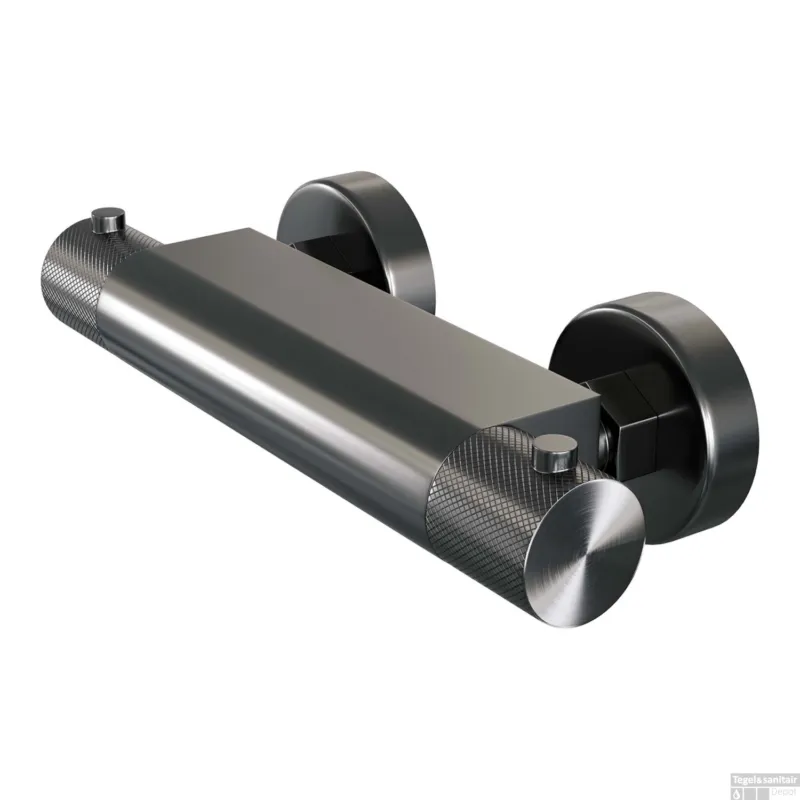 Douchekraan Brauer Gunmetal Carving Opbouw Thermostatisch Geborsteld Gunmetal Gecertificeerd