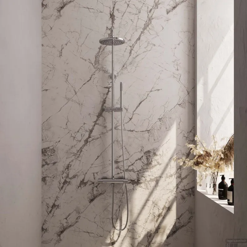 Actieprijs Opbouw Regendoucheset Brauer Carving Thermostatisch Chroom (Alle Opties)