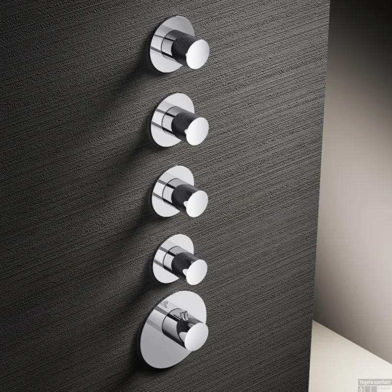 Nieuw Hotbath Mate Afbouwdeel High Flow 4 Stopkranen Rond Geborsteld Nikkel
