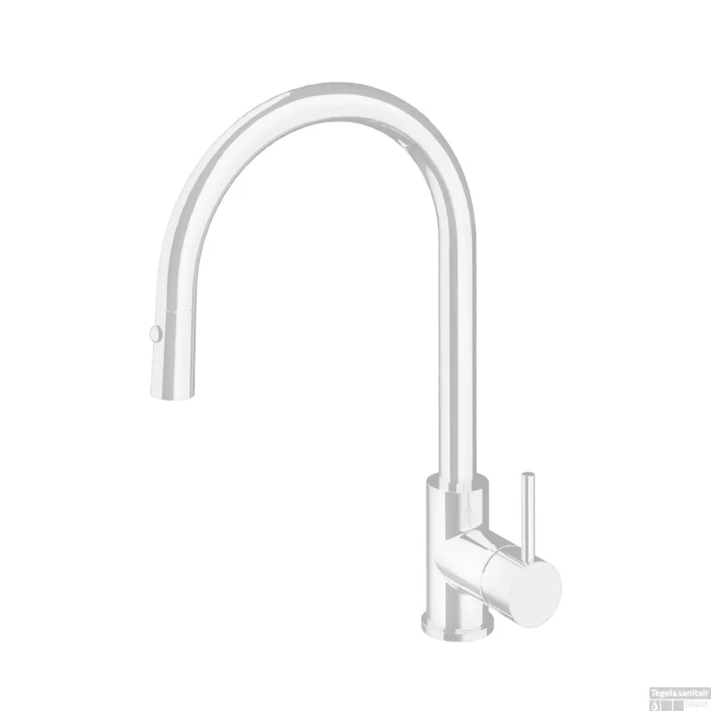 Shop Nu Keukenmengkraan Hotbath Fellow Draaibaar/Uittrekbare Uitloop 38.5 cm Mat Wit