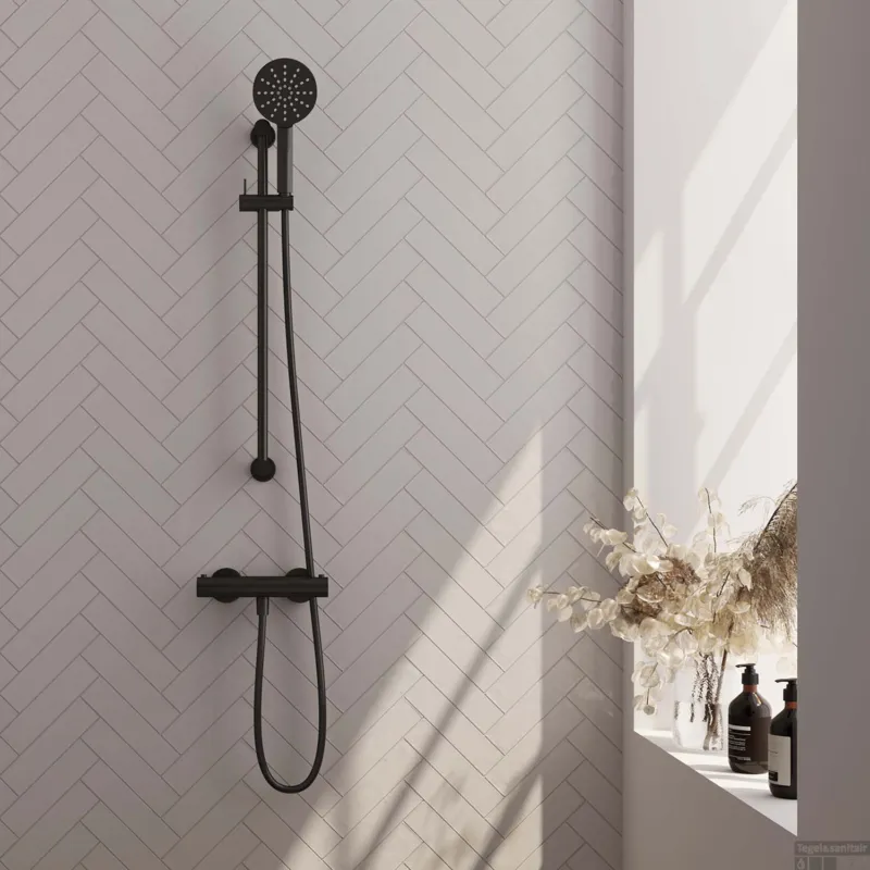 Douchekraanset Brauer Black Edition Opbouw Met Glijstang En Ronde Handdouche Mat Zwart Lage Prijs