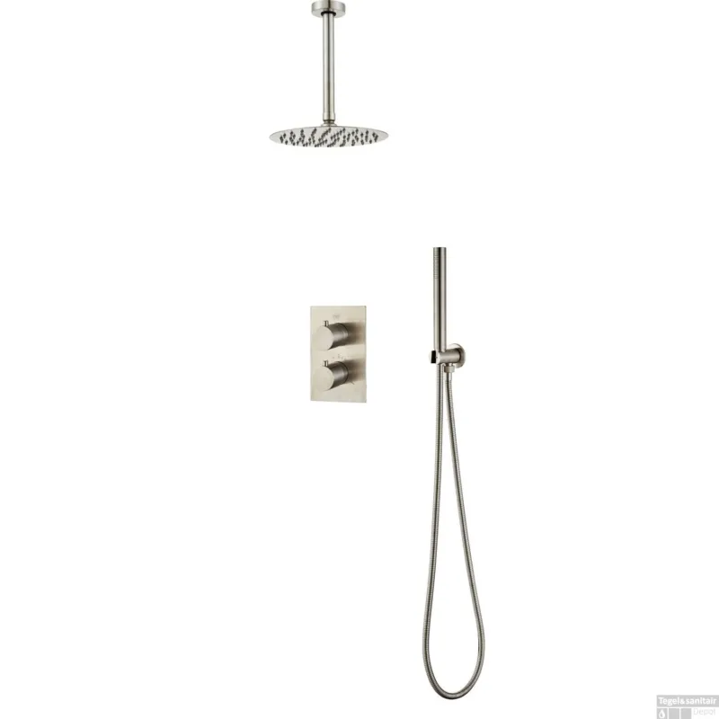 Koop Vandaag Inbouw Regendouche BWS Exclusive Volledig 304 RVS 20cm met Handdouche Plafondmontage