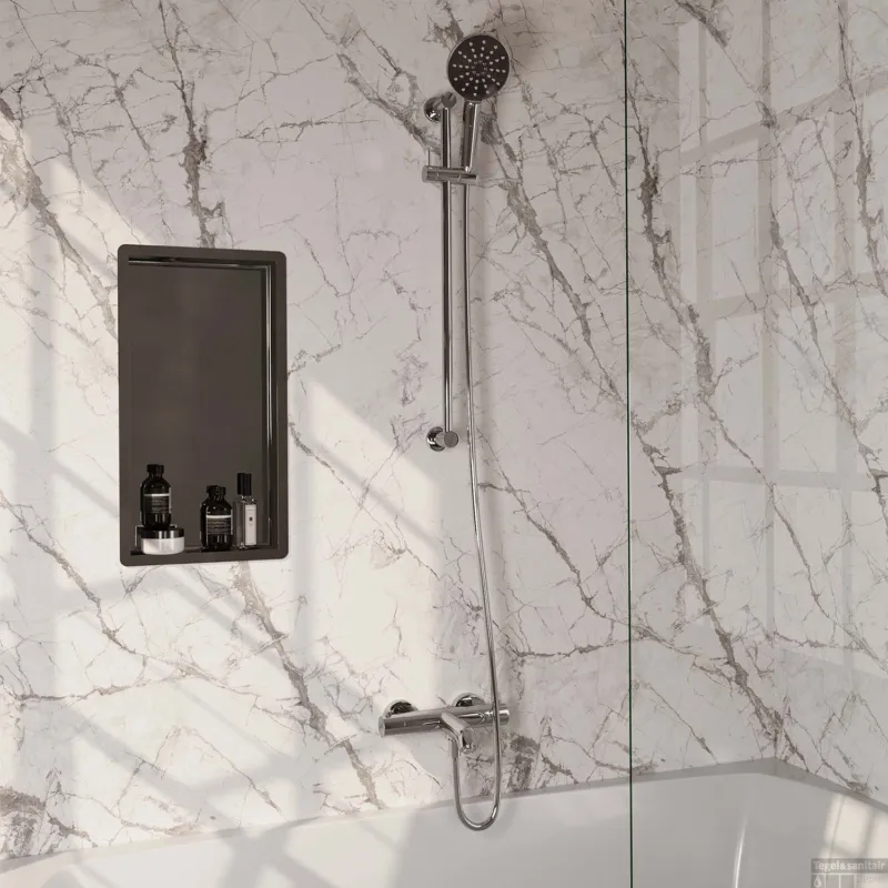 Opbouwset Bad- en Douchekraan Brauer Chrome Edition Thermostatisch Met Glijstang En Handdouche 3 Standen Chroom Laatste Versie