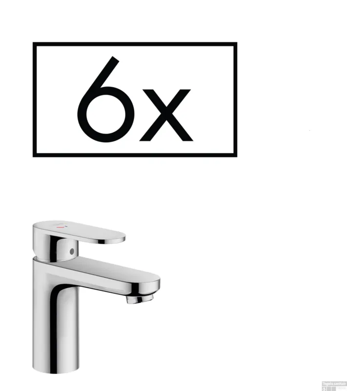 Hansgrohe Vernis Blend ééngreeps wastafelkraan 70 CoolStart met pop-up trekwaste projectverpakking 6x, chroom Exclusieve Aanbieding