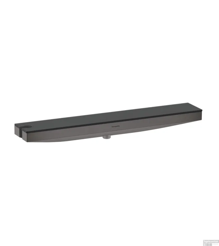 Op = Op Hansgrohe Rainfinity muuraansluiting Porter 500 met douchehouder en planchet L, Brushed Black Chrome