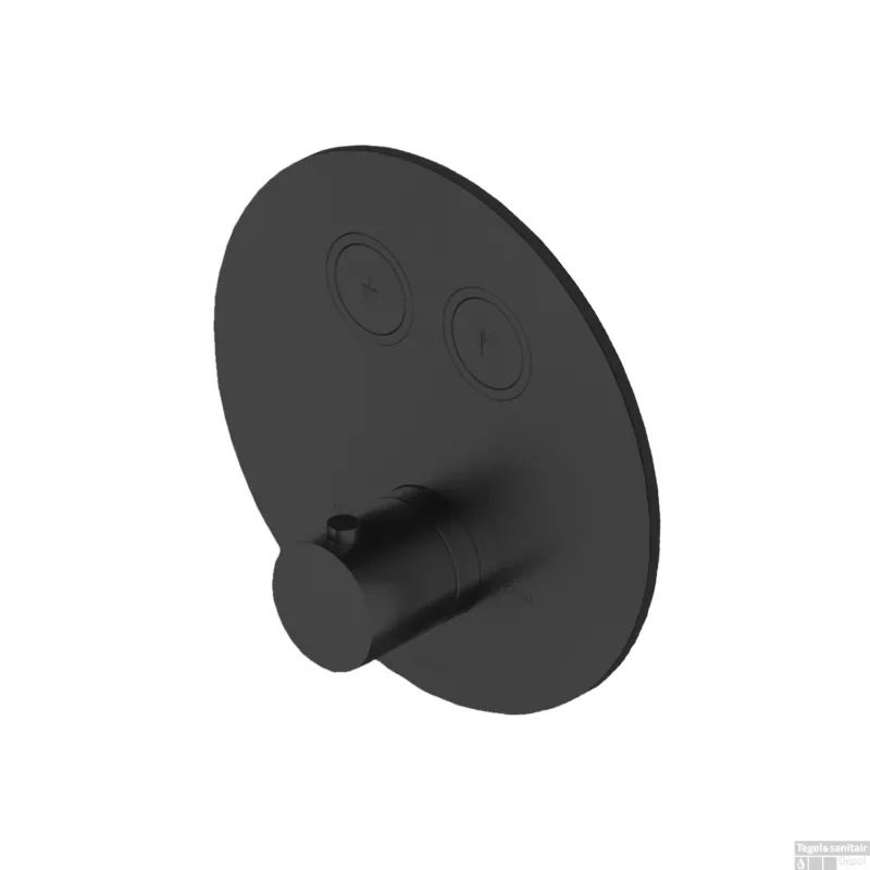 Douchethermostaat Hotbath Cobber Inbouw 2 Pushbuttons Rond Mat Zwart (excl. inbouwdeel) Koop Online