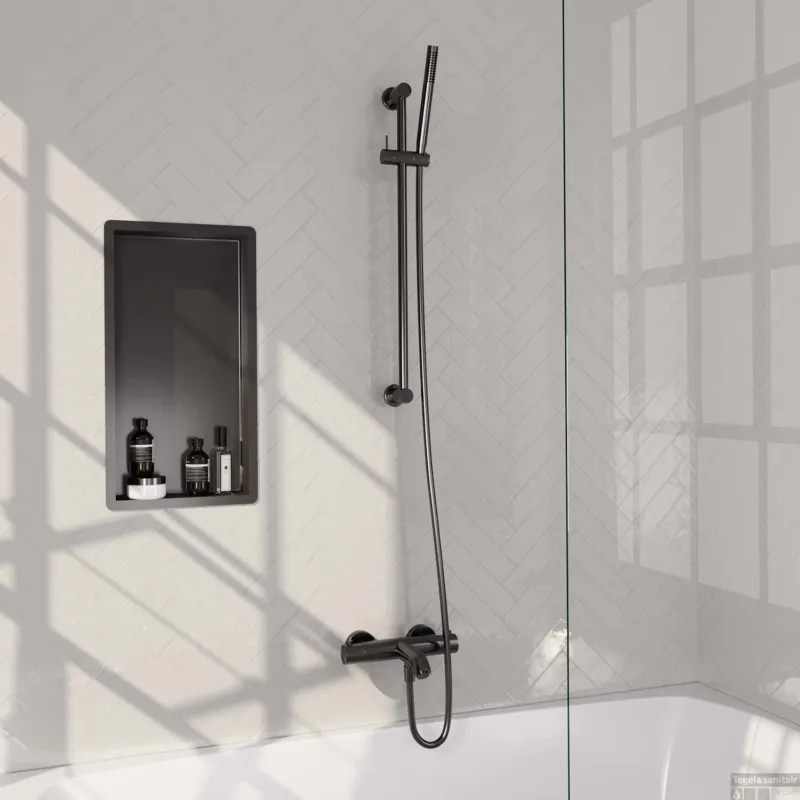 Opbouwset Bad- en Douchekraan Brauer Gunmetal Edition Thermostatisch Geborsteld Gunmetal (Alle Opties) Must-Have