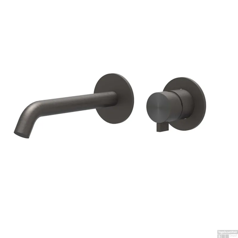 Inbouw Wastafelmengkraan IVY Tribe 2-gats Coldstart RVS316 Geborsteld Carbon Black PVD Populair