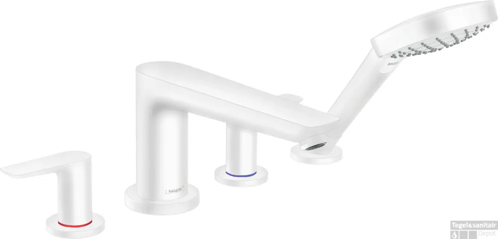 Hansgrohe Talis E 4-gats badrandmengkraan afbouwdeel voor inbouwdeel 13244180, mat wit Gratis Retour