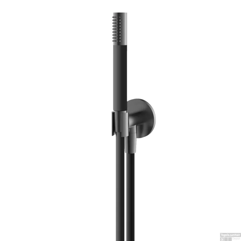 Beste Prijs Handdouche Hotbath Archie Met Wandsteun Uitlaat en Doucheslang voor Inbouwkraan Geborsteld Gunmetal PVD