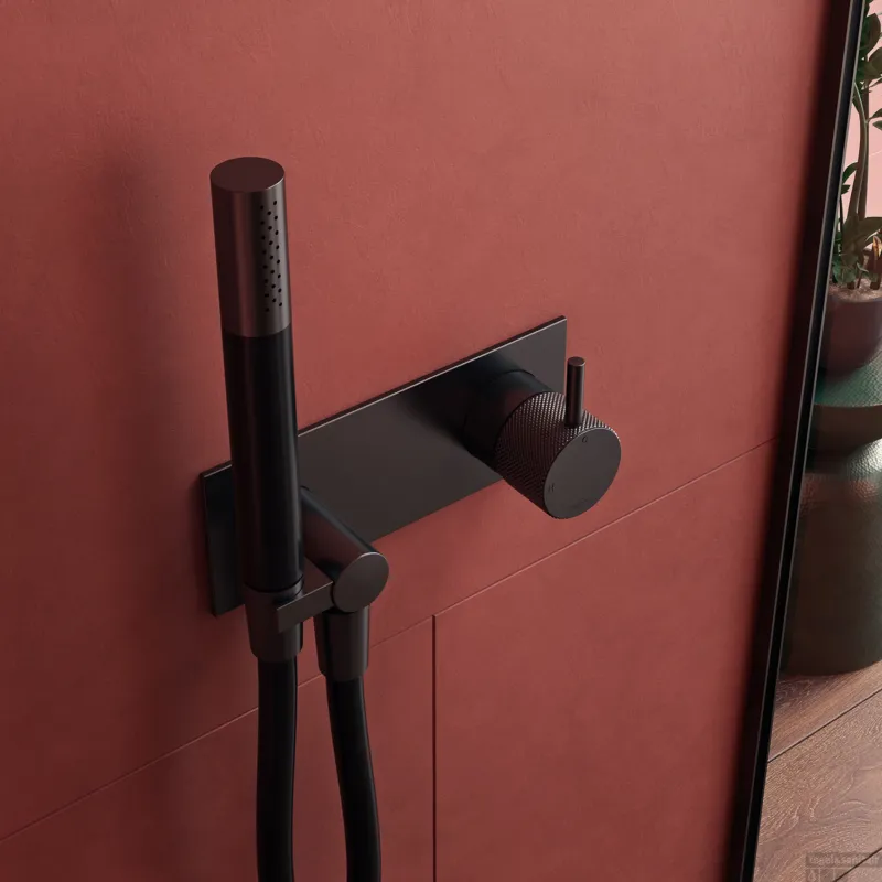 Inbouw Douchemengkraan Hotbath Cobber X Met Doucheslang en Handdouche Mat Zwart Flitsaanbieding