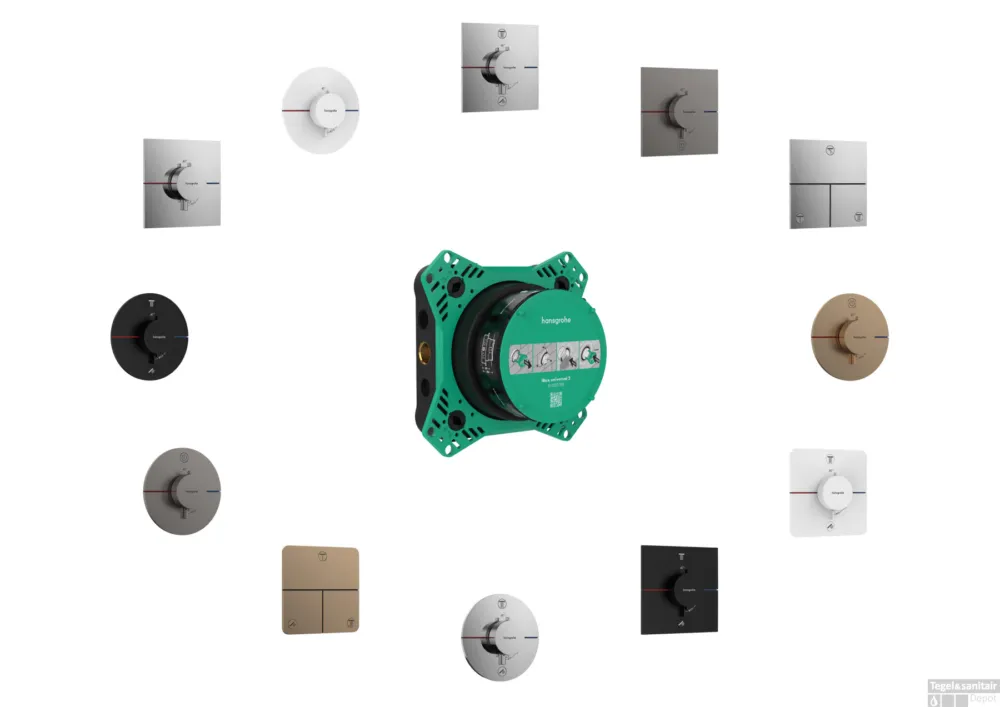 Uitverkoop Hansgrohe ShowerSelect Comfort Q stopkraan inbouw voor 3 functies, Brushed Black Chrome