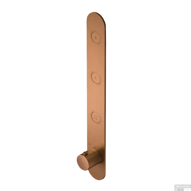 Koop Online Douchethermostaat Hotbath Cobber Inbouw 3 Pushbuttons Geborsteld Koper (excl. inbouwdeel) Living Colours