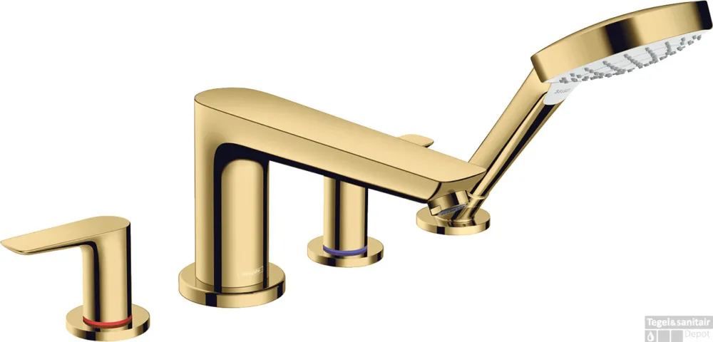 Laatste Kans Hansgrohe Talis E 4-gats badrandmengkraan afbouwdeel voor inbouwdeel 13244180, Polished Gold Optic