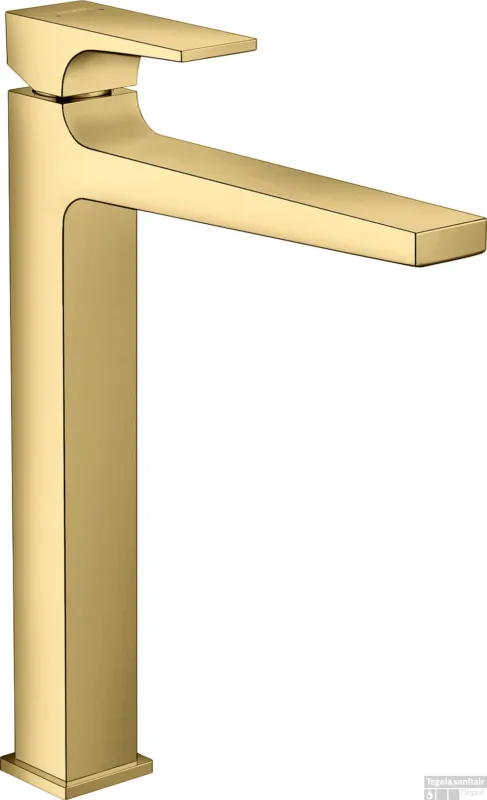 Finale Uitverkoop Hansgrohe Metropol ééngreeps wastafelkraan 260 met rechte greep en PushOpen afvoerplug, Polished Gold Optic