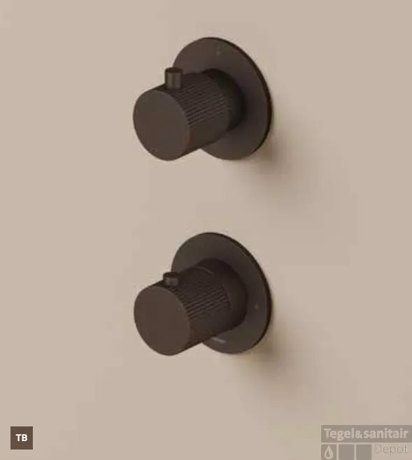 Premium Afbouwdeel Hotbath Guy Row Inbouw Thermostaat Met 2-Weg Stop-Omstel Tuscan Bronze
