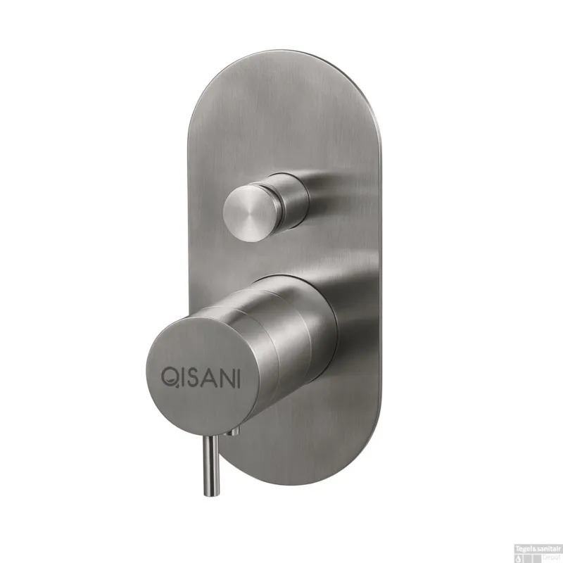 Fabrieksprijs Inbouwkraan Qisani Flow Thermostatisch 2-weg Ovaal Geborsteld RVS