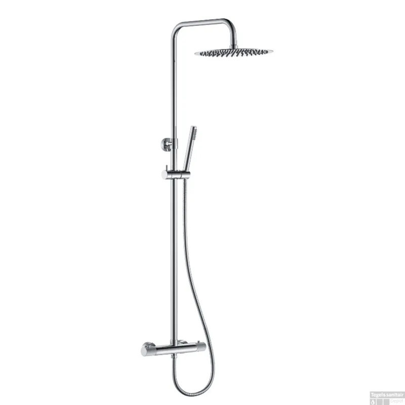 Speciale Aanbieding Regendoucheset Opbouw Wiesbaden Ribbd Opbouw Chroom