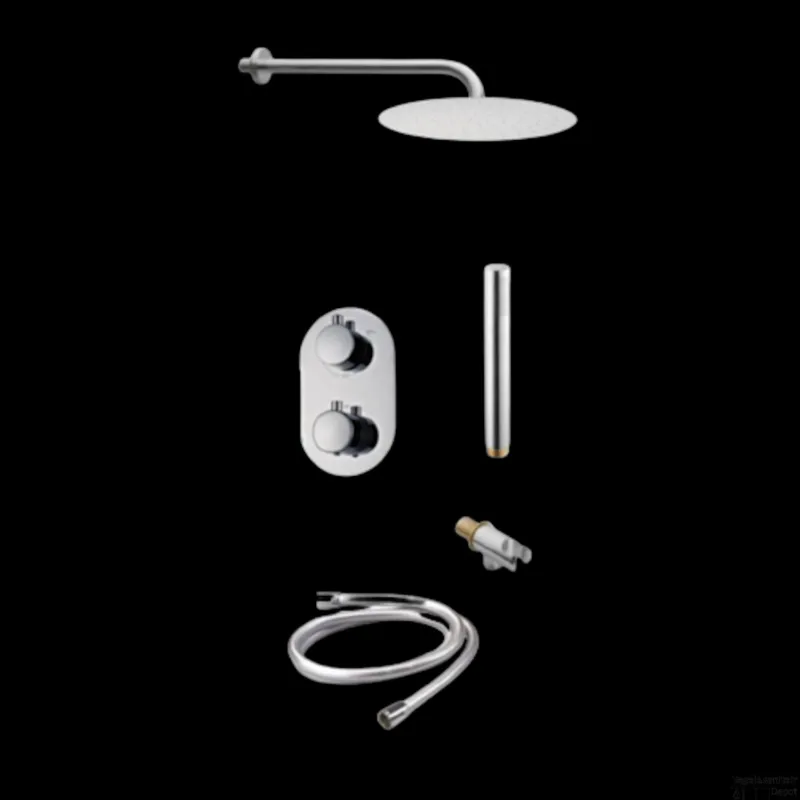 Doucheset Sanilux Rubb Inbouw Met Thermostaat, Douchekop 20 cm, Doucheslang en Handdouche Chroom Shop Nu