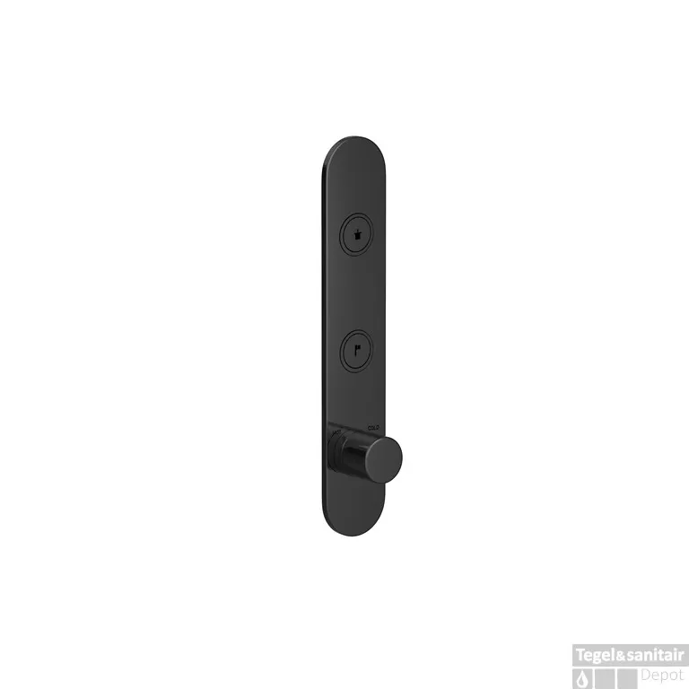 Douchethermostaat Hotbath Cobber Inbouw 2 Pushbuttons Gepolijst Zwart PVD (excl. inbouwdeel) Beperkte Voorraad