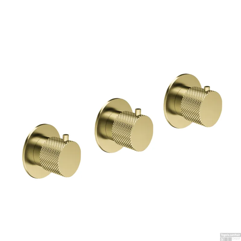 Dagaanbieding Thermostatische Douchekraan Hotbath Cobber X Inbouw Met 2 Stopkranen Geborsteld Messing PVD