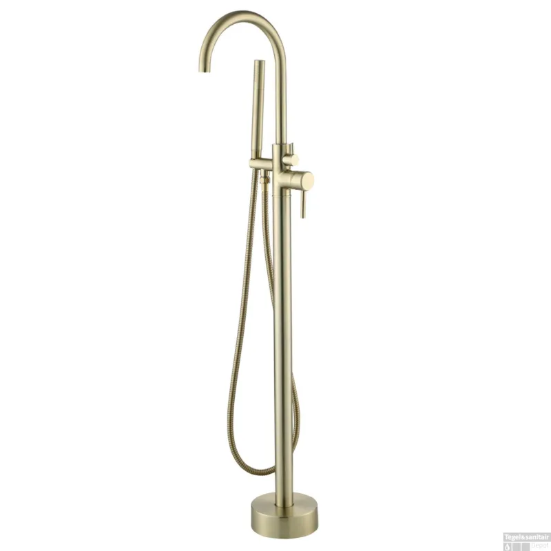 Beperkt Aanbod Vrijstaande Badmengkraan Best Design Nancy 120 cm met Handdouche Mat Goud