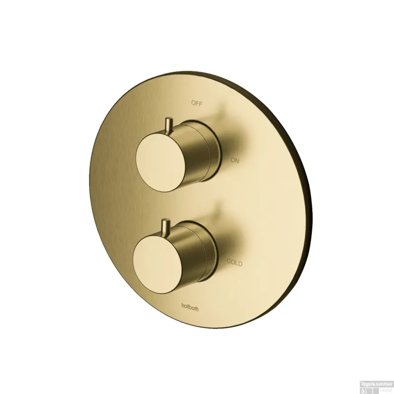 Weekendaanbieding Douchethermostaat Hotbath Cobber Inbouw 2-weg Geborsteld Messing PVD (excl. inbouwdeel)