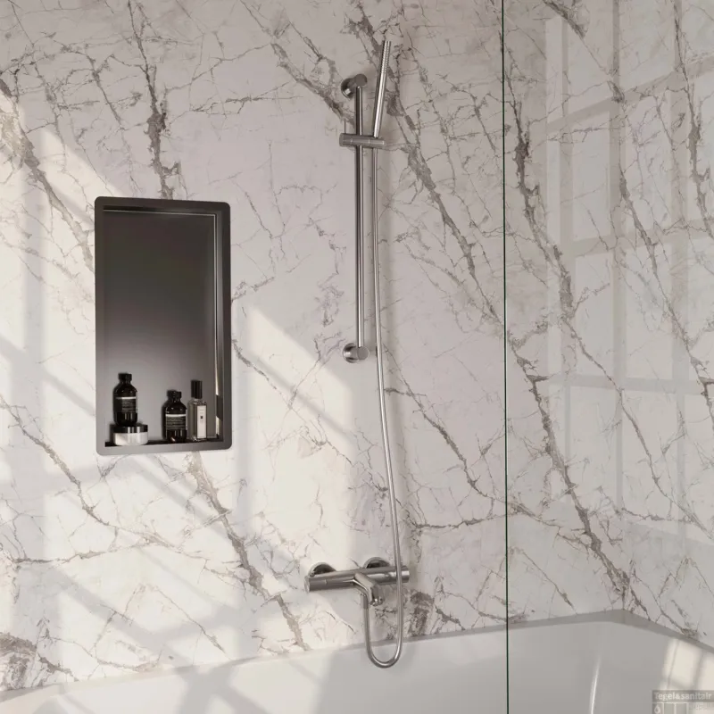 Superprijs Opbouwset Bad- en Douchekraan Brauer Brushed Edition Thermostatisch Geborsteld RVS (Alle Opties)