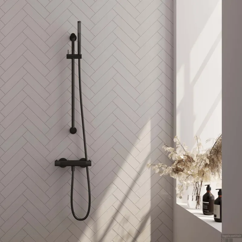 Douchekraanset Brauer Black Carving Opbouw Met Glijstang En Staafhanddouche Mat Zwart Exclusieve Aanbieding