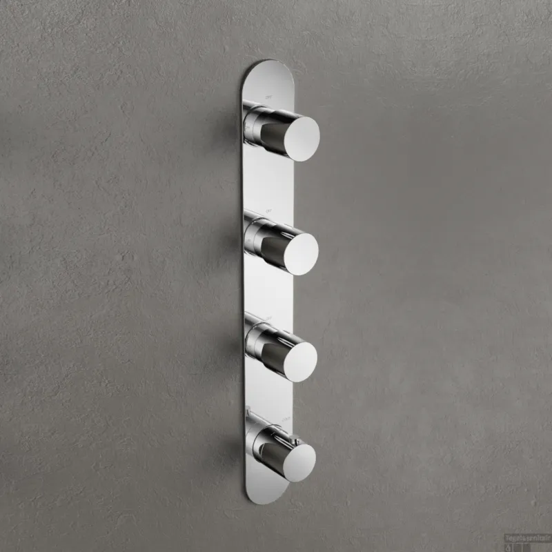 Exclusieve Aanbieding Douchethermostaat Hotbath Buddy Inbouw 3 Stopkranen Verticaal Chroom