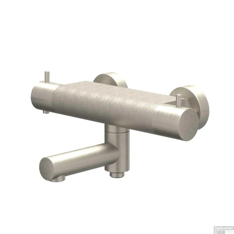 Badthermostaatkraan IVY Bond Opbouw Omstel Met Draaibare Baduitloop Met Omstel Cooltouch Geborsteld Nickel PVD Gereduceerde Prijs